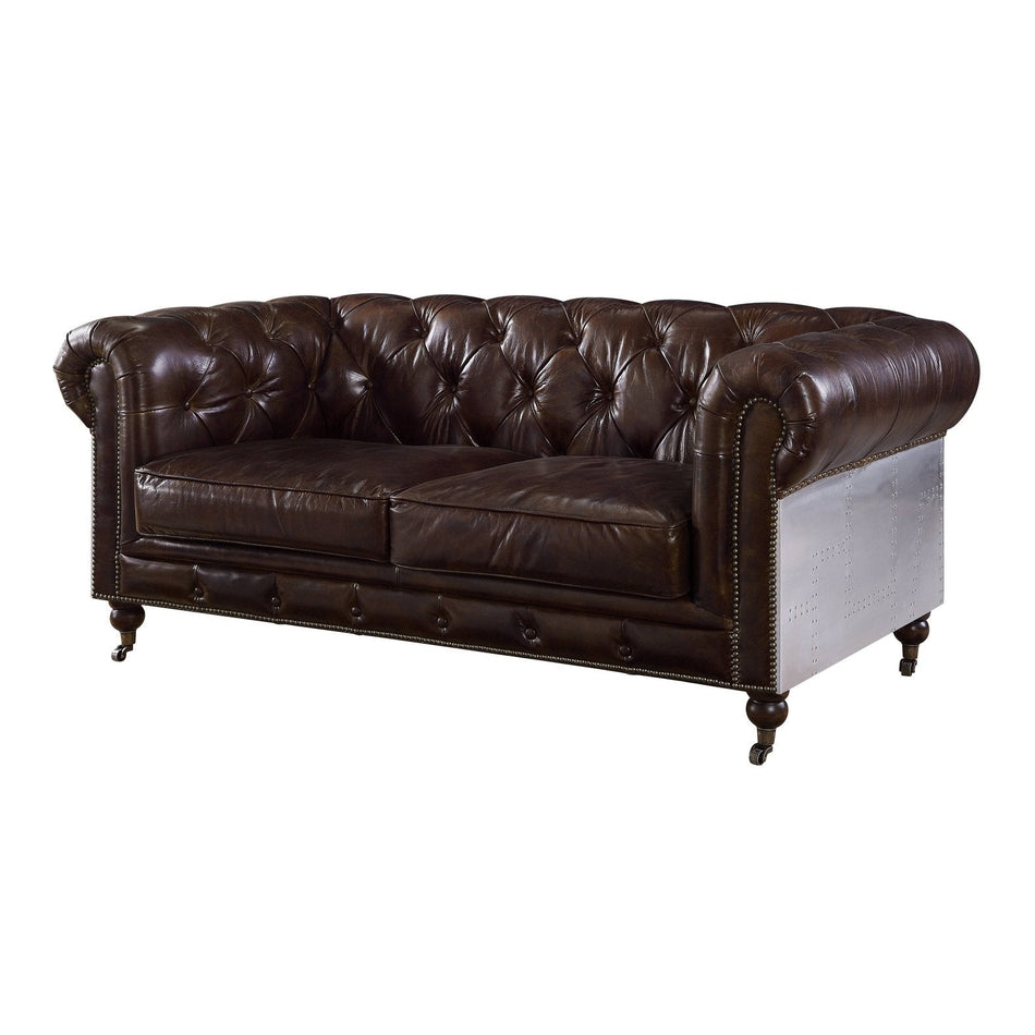 Acme Furniture Aberdeen Loveseat in Vintage Brown Top Grain Leather 56591
