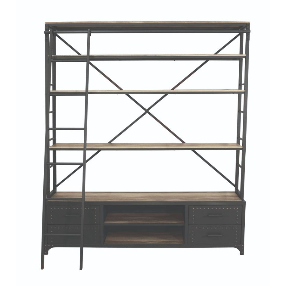 Acme Furniture Actaki Bookshelf in Sandy Gray Finish 92436