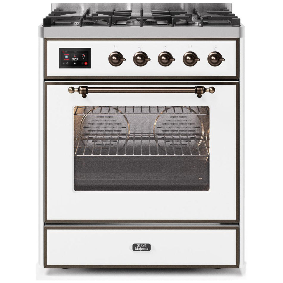 ILVE 30 in. Majestic II Series Freestanding Dual Fuel Single Oven Range with Color and Gas Options (UM30DNE3)