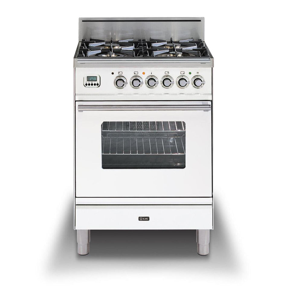 ILVE 24 in. Professional Plus Series Freestanding All Gas Range with Color and Gas Options (UPW60DV)