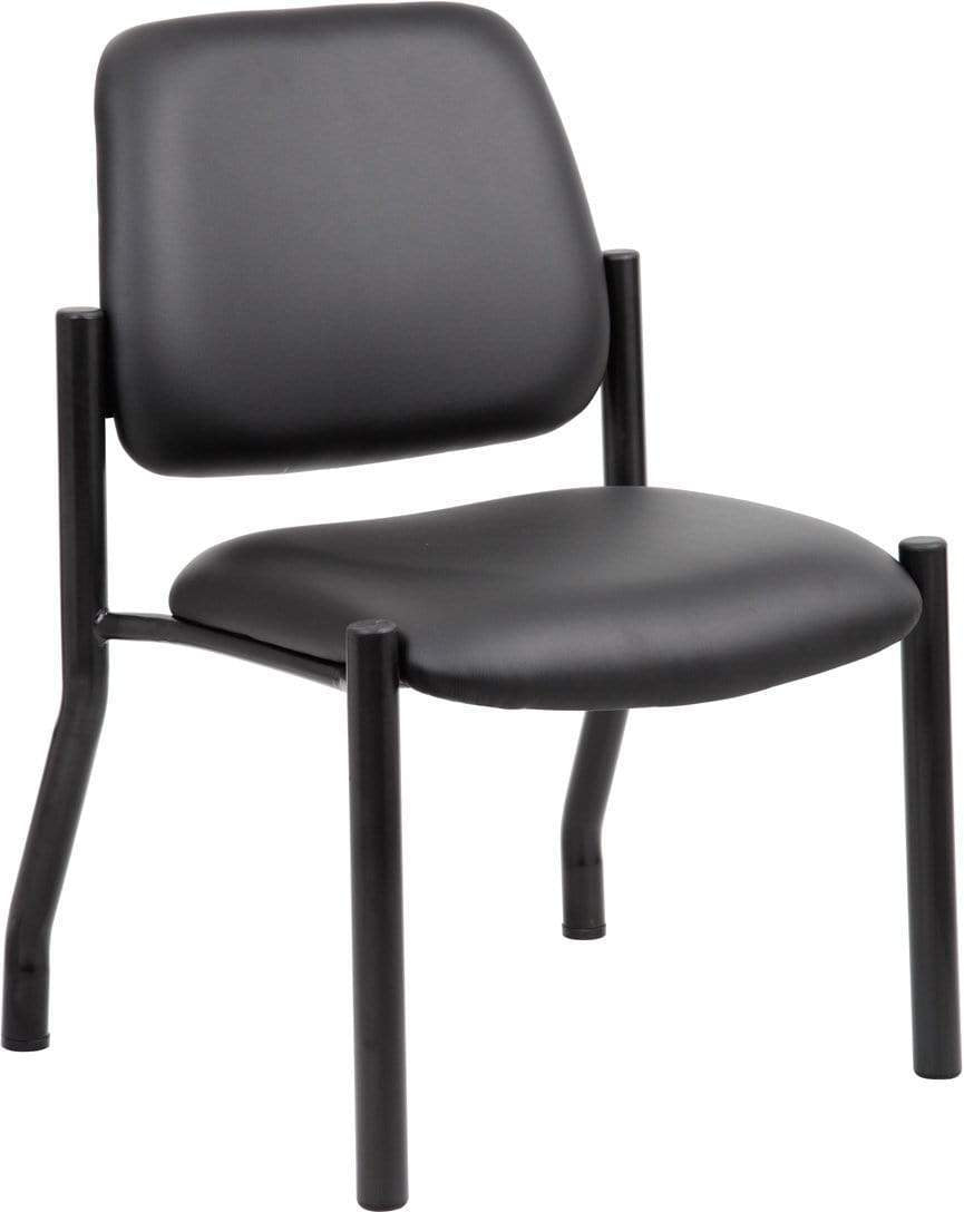Boss Antimicrobial Armless Guest Chair [B9595AM-BK] Boss Office Products 300 Lbs Guest Chair B9595AM-BK