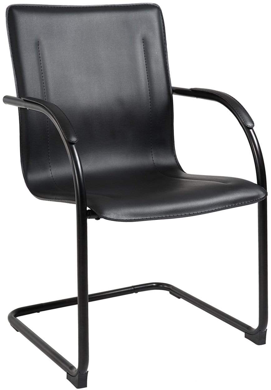 Boss Black Vinyl Side Chair 2 Pack [B9530-2] Boss Office Products Black Guest Chair B9535-2