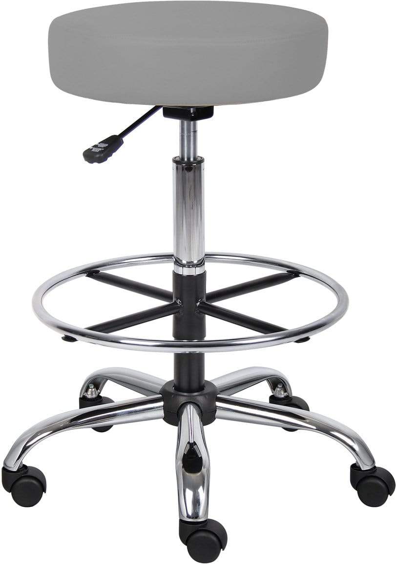 Boss Caressoft Medical / Drafting Stool [B16240-BG] Boss Office Products Grey Drafting Chair B16240-GY