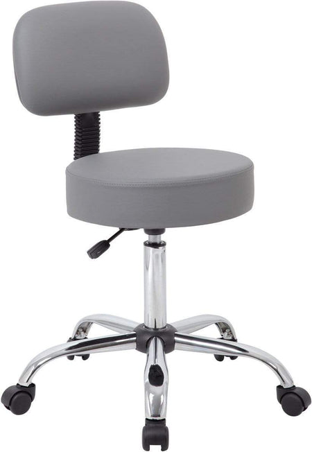 Boss Caressoft Medical Stool with Back Cushion [B245-BG] Boss Office Products Grey Drafting Chair B245-GY