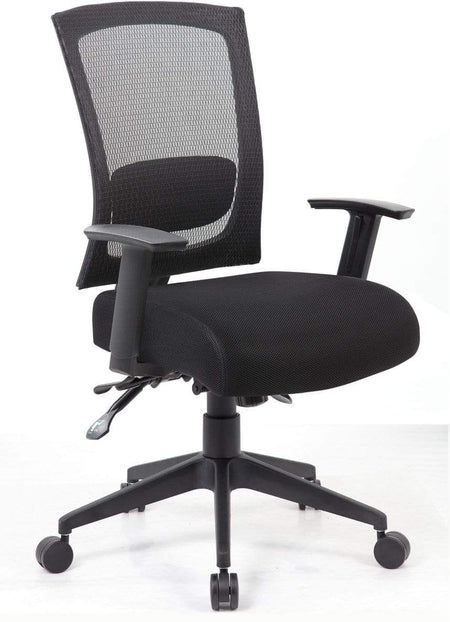 Boss Contract Mesh Back Task Chair [B6716-BK] Boss Office Products No Seat Slider Task Chair B6716-BK