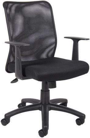 Boss Economy Mesh Back Task Chair [B6105] Boss Office Products Fixed T-shape arms -B6106 (+$10) Mesh Chair B6106
