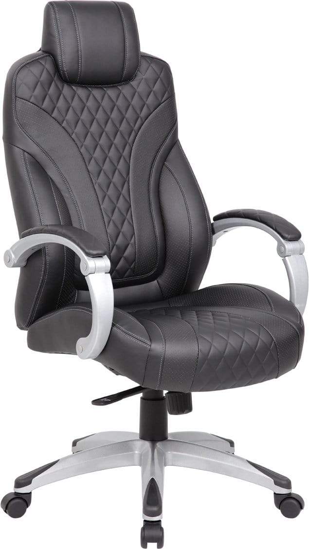 Boss Executive Hinged Arm Chair Black [B8871-BK] Boss Office Products Black Office Chair B8871-BK