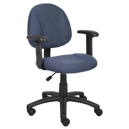 Boss Fabric Computer Chair [B315] Boss Office Products Blue Twill BE / Adjustable Height Arms (+$15) / Standard Rolling (included) Home Office Chair B316-BE