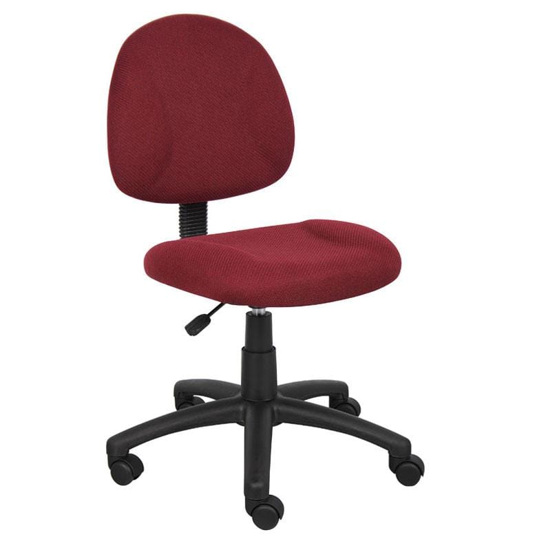 Boss Fabric Computer Chair [B315] Boss Office Products Burgundy Tweed BY / No Arms / Standard Rolling (included) Home Office Chair B315-BY