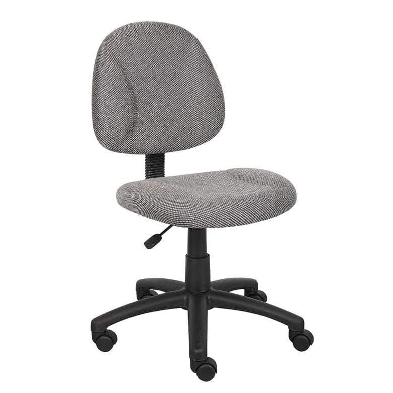 Boss Fabric Computer Chair [B315] Boss Office Products Gray Twill GY / No Arms / Standard Rolling (included) Home Office Chair B315-GY