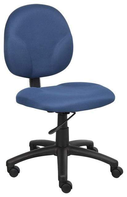 Boss Fabric Office Task Chair [B9090] Boss Office Products Blue BE / No Arms Task Chair B9090-BE