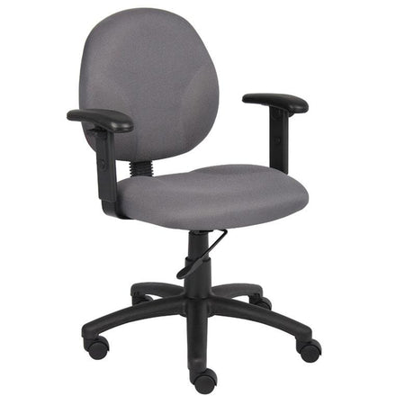 Boss Fabric Office Task Chair [B9090] Boss Office Products Grey GY / Adjustable Arms -9091 (+$15) Task Chair B9091-GY