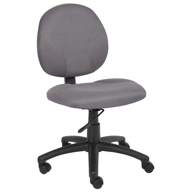 Boss Fabric Office Task Chair [B9090] Boss Office Products Grey GY / No Arms Task Chair B9090-GY
