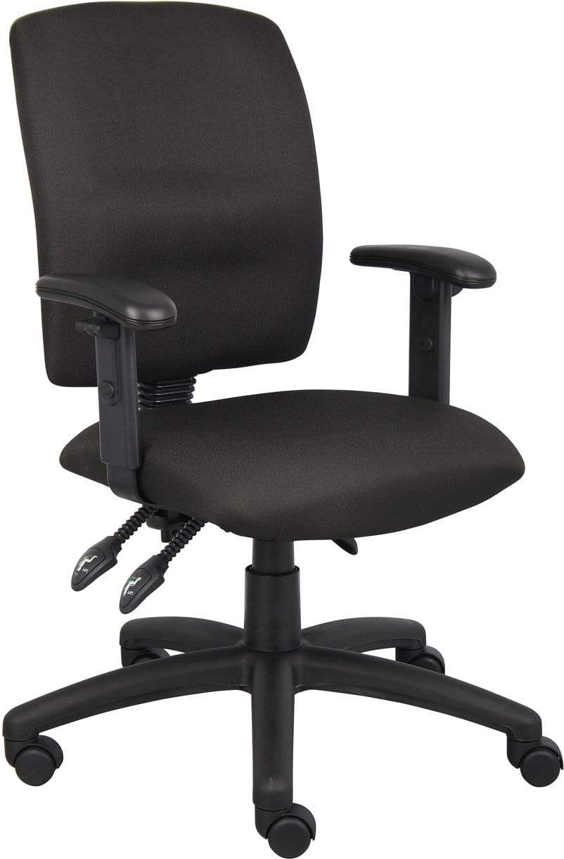Boss Multi-Function Fabric Task Chair [B3035-BK] Boss Office Products Adjustable Arms Task Chair B3036-BK