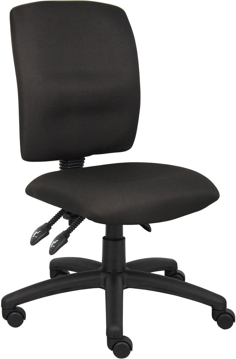 Boss Multi-Function Fabric Task Chair [B3035-BK] Boss Office Products No Arms Task Chair B3035-BK