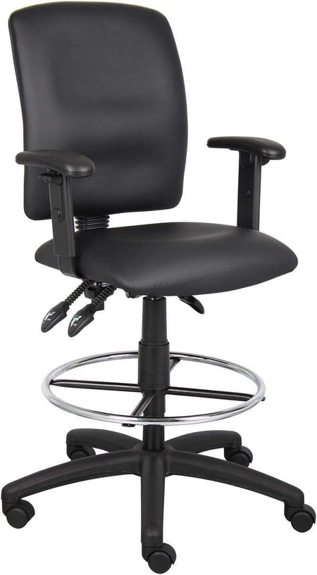 Boss Multi-Function LeatherPlus Drafting Stool [B1645] Boss Office Products Adjustable Arms Drafting Chair B1646