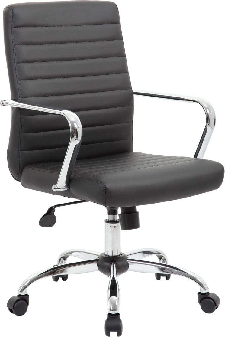 Boss Retro Task Chair [B430-BK] Boss Office Products Chrome Fixed Arms Task Chair B436C-CP