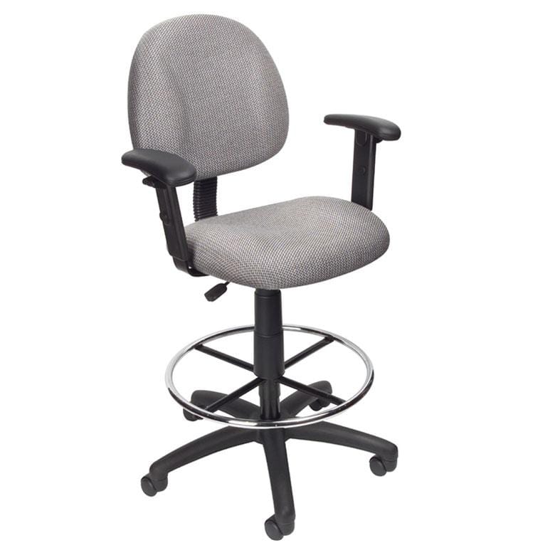Boss Sculptured Seat &amp; Back Drafting Chair [B1616] Boss Office Products Grey GY / Standard Casters -Included Drafting Chair B1616-GY
