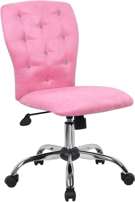 Boss Tiffany Microfiber Chair-Black [B220-BK] Boss Office Products Microfiber Pink Office Chair B220-PK