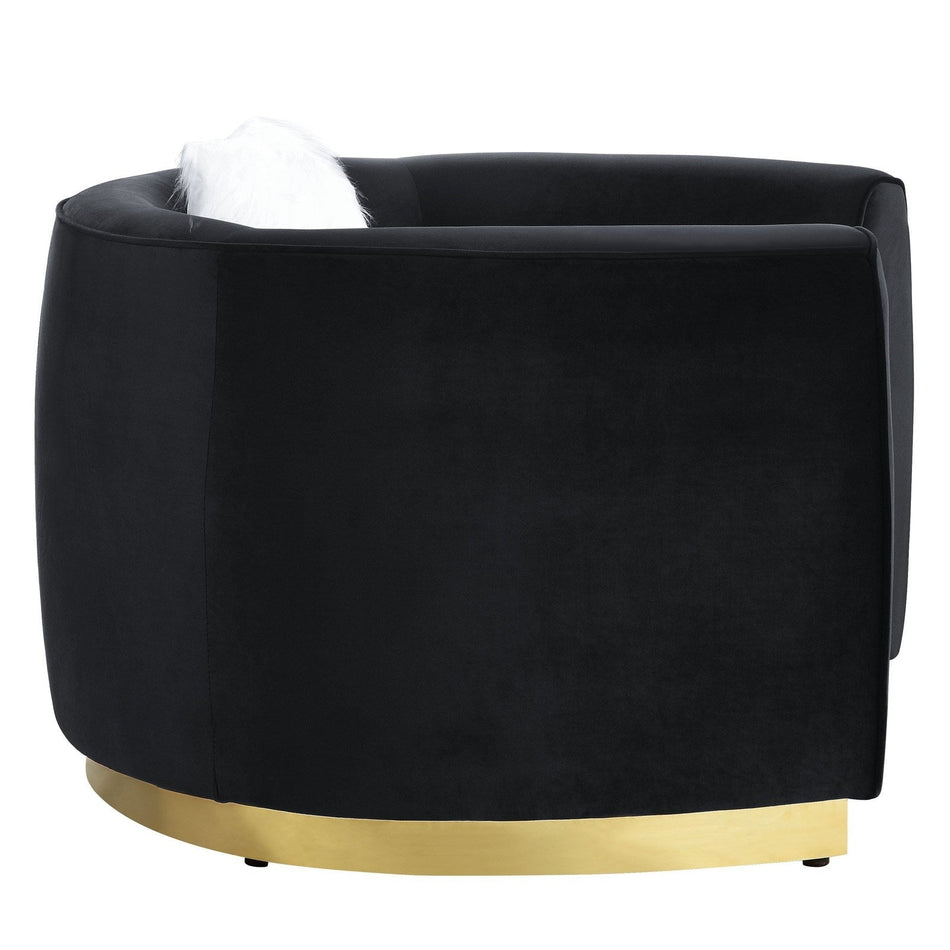 Acme Furniture Achelle Chair W/1 Pillow in Black Velvet LV01047