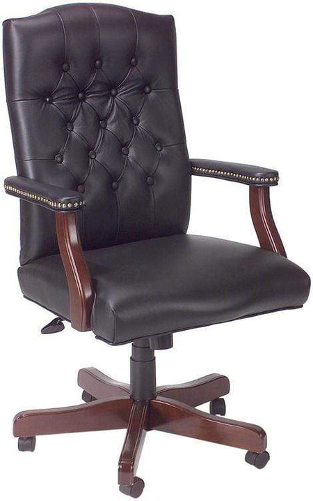 Martha Washington Executive Swivel Chair [B905] Boss Office Products Black Vinyl BK Executive Chair B905-BK