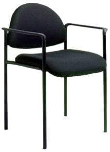 Stackable Steel Side Chair with Arms [B9501] Boss Office Products Black BK Stacking Chair B9501-BK