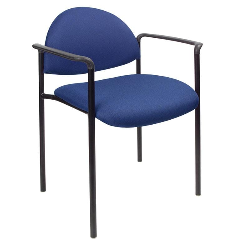 Stackable Steel Side Chair with Arms [B9501] Boss Office Products Blue BE Stacking Chair B9501-BE